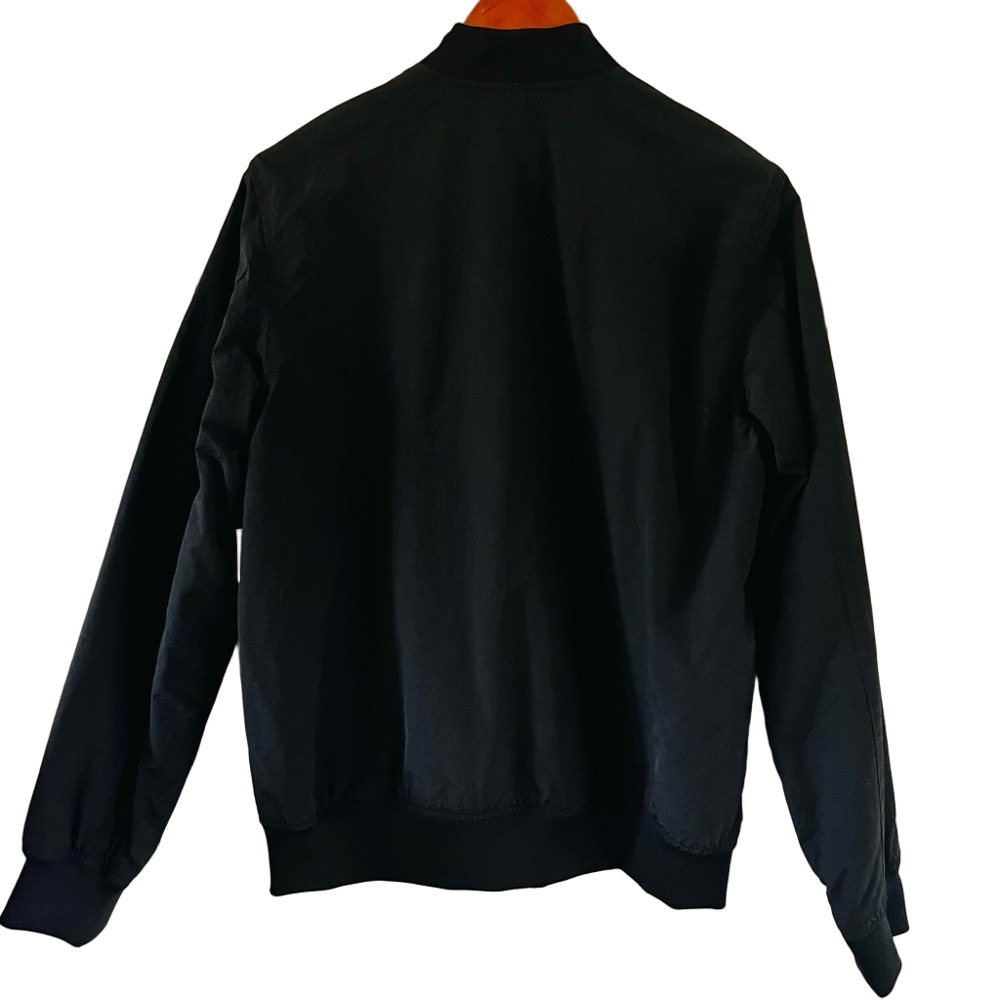 Old Navy Men's Classic Black Bomber Jacket Water and Wind Resistant Men’s Size S - Picture 3 of 11